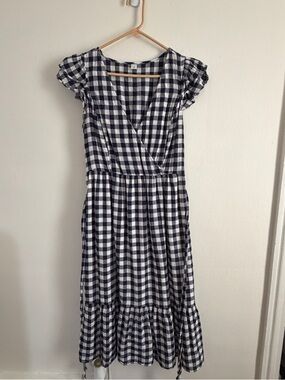 Old Navy Gingham Wrap Midi Dress